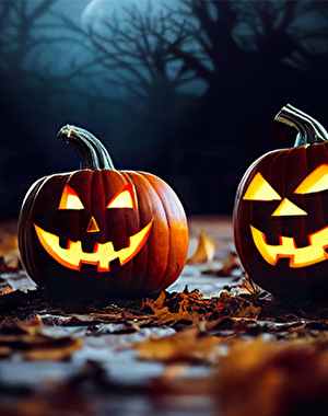 Les citrouilles grimaçantes d'Halloween