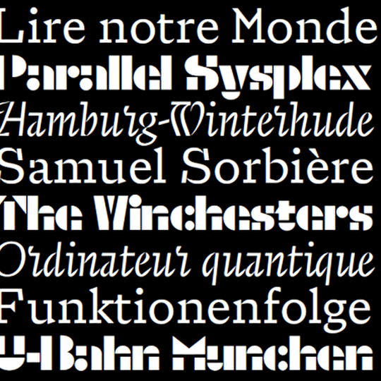 Différentes phrases aves la typographie